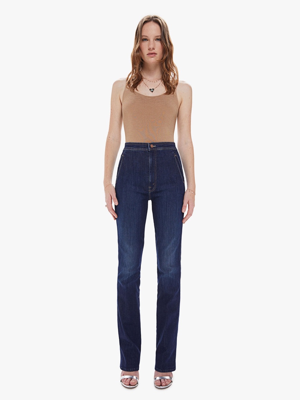MOTHER High Waist Smokin' Double Welt Heel in Off Limits Dark Denim Women’s 29